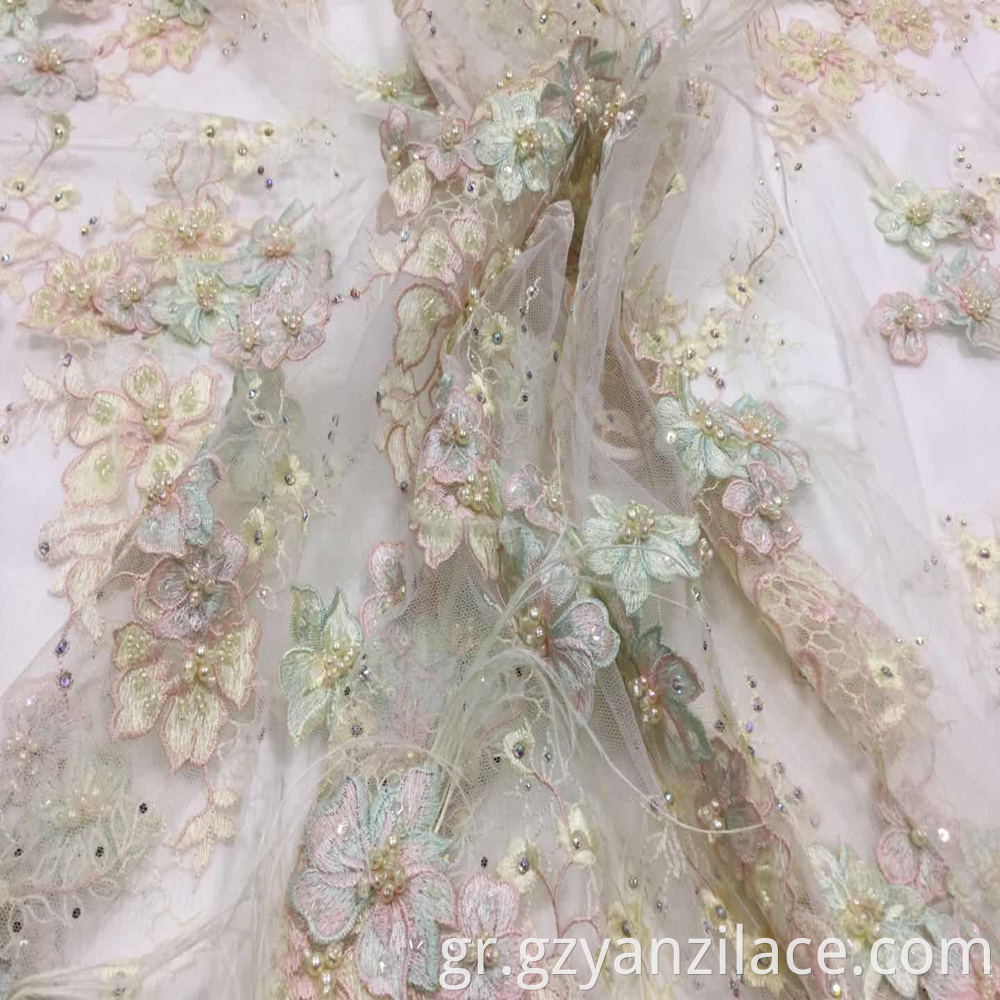 Sequin and Beaded Tulle Fabric